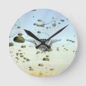 Horloge parachutiste – Idée cadeau pour passionnés ラウンド壁時計 (正面)