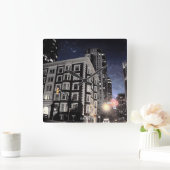 Horloge photo de ville la nuit スクエア壁時計 (ホーム)