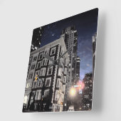 Horloge photo de ville la nuit スクエア壁時計 (傾斜)