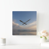 horloge plage crépuscule スクエア壁時計 (ホーム)