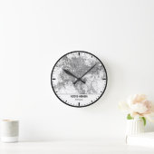 Horloge Ronde Addis Ababa Clock City Line Art ラウンド壁時計 (ホーム)