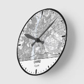 Horloge Ronde Cairo Clock City Line Art ラウンド壁時計 (傾斜)