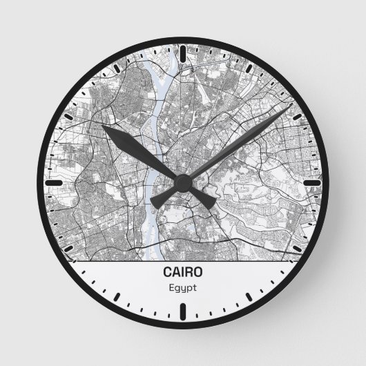 Horloge Ronde Cairo Clock City Line Art ラウンド壁時計 (正面)
