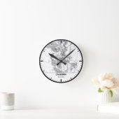 Horloge Ronde Canberra Clock City Line Art ラウンド壁時計 (ホーム)