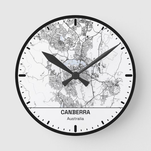 Horloge Ronde Canberra Clock City Line Art ラウンド壁時計 (正面)