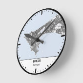 Horloge Ronde Dakar Clock City Line Art ラウンド壁時計 (傾斜)