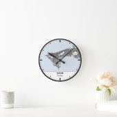 Horloge Ronde Dakar Clock City Line Art ラウンド壁時計 (ホーム)