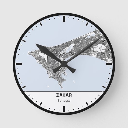 Horloge Ronde Dakar Clock City Line Art ラウンド壁時計 (正面)