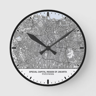 Horloge Ronde Jakarta Clock City Line Art ラウンド壁時計