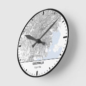 Horloge Ronde Kampala Clock City Line Art ラウンド壁時計 (傾斜)