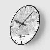 Horloge Ronde Lusaka Clock City Line Art ラウンド壁時計 (傾斜)
