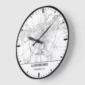Horloge Ronde Luxembourg Clock City Line Art ラージ壁時計 (傾斜)