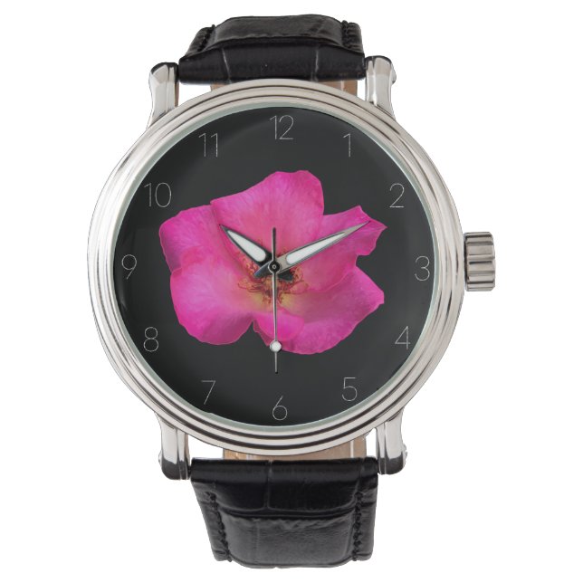 Horloge Ronde Montre Rose aux feutres 腕時計 (正面)