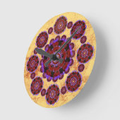 Horloge Ronde Motif fleuri mandala ラウンド壁時計 (傾斜)
