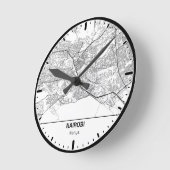 Horloge Ronde Nairobi Clock City Line Art ラウンド壁時計 (傾斜)