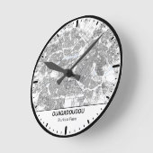 Horloge Ronde Ouagadougou Clock City Line Art ラウンド壁時計 (傾斜)