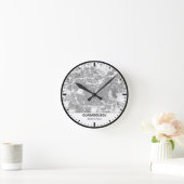 Horloge Ronde Ouagadougou Clock City Line Art ラウンド壁時計 (ホーム)