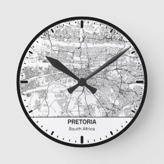 Horloge Ronde Pretoria Clock City Line Art ラウンド壁時計