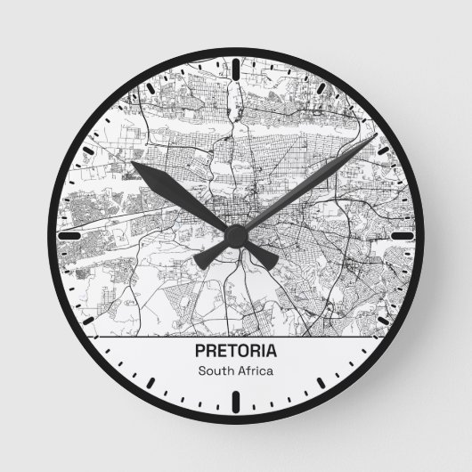 Horloge Ronde Pretoria Clock City Line Art ラウンド壁時計 (正面)