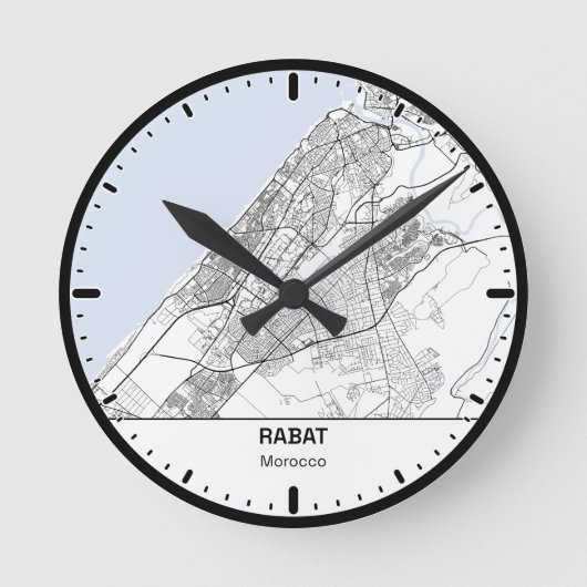 Horloge Ronde Rabat Clock City Line Art ラウンド壁時計 (正面)