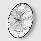 Horloge Ronde Stockholm Clock City Line Art ラージ壁時計 (傾斜)