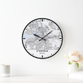 Horloge Ronde Stockholm Clock City Line Art ラージ壁時計 (ホーム)