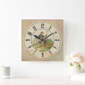 Horloge scottish deerhound Chicorée スクエア壁時計 (ホーム)