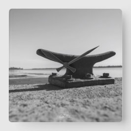 Horloge thème marin, noir et blanc スクエア壁時計