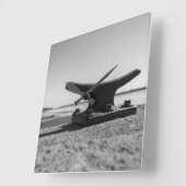 Horloge thème marin, noir et blanc スクエア壁時計 (傾斜)