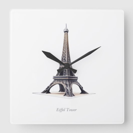 Horloge Tour Eiffel Paris France スクエア壁時計 (正面)