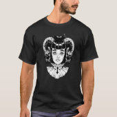 Horned Devil Satanic Halloween Glitch Goth Emo Pun Tシャツ (正面)