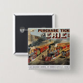 Hornellsvilleのアメリカの鉄道場面 缶バッジ (正面&裏面)