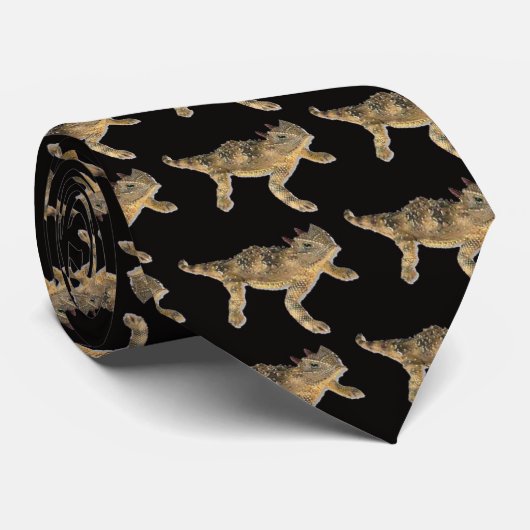 Horneyのヒキガエルの砂漠のトカゲのタイ ネクタイ (ロール)