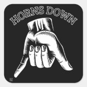 "HORNS DOWN" funny      スクエアシール (正面)