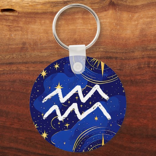 Horoscope Sign Aquarius Symbol キーホルダー (裏面)