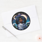 Horoscope Sign Aquarius Symbol ラウンドシール (封筒)