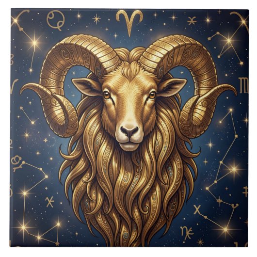 Horoscope Sign Aries | Astrology Art タイル (正面)
