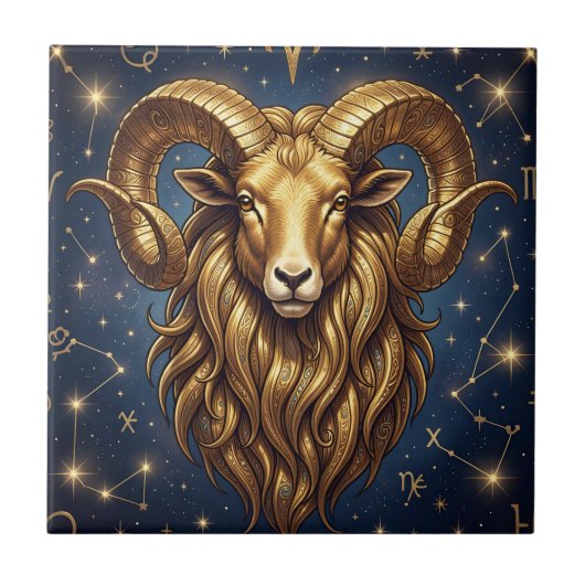 Horoscope Sign Aries | Astrology Art タイル (正面)