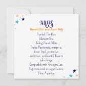 Horoscope Sign Aries | Astrology Tratis (裏面)