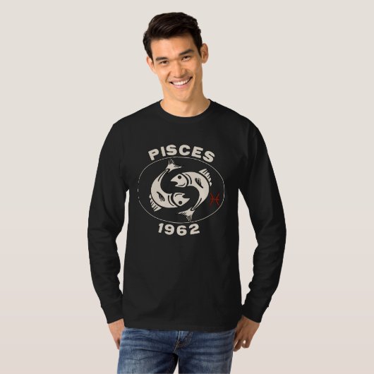Horoscope Zodiac Sign Fish Pisces 1962 Tシャツ (正面フル)