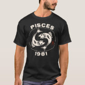 Horoscope Zodiac Sign Fish Pisces 1981 Tシャツ (正面)