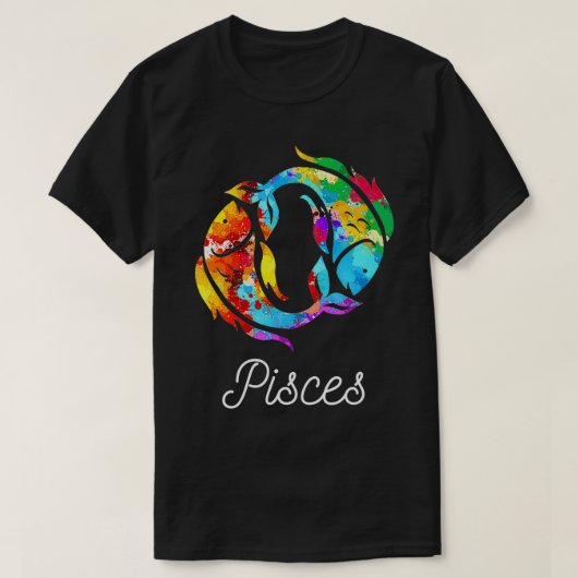 Horoscope Zodiac Sign Pisces Tシャツ (デザイン正面)