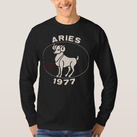 Horoscope Zodiac Sign Ram Aries 1977 Tシャツ (正面)