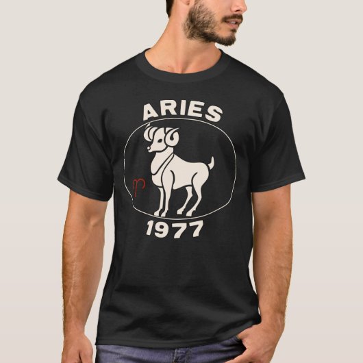 Horoscope Zodiac Sign Ram Aries 1977 Tシャツ (正面)