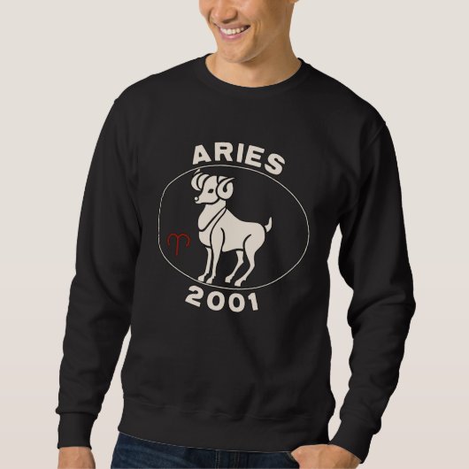 Horoscope Zodiac Sign Ram Aries 2001 スウェットシャツ (正面)