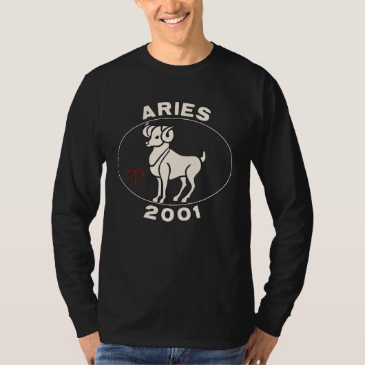Horoscope Zodiac Sign Ram Aries 2001 Tシャツ (正面)