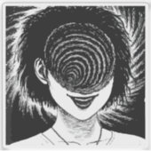 Horror anime girl  シール (正面)