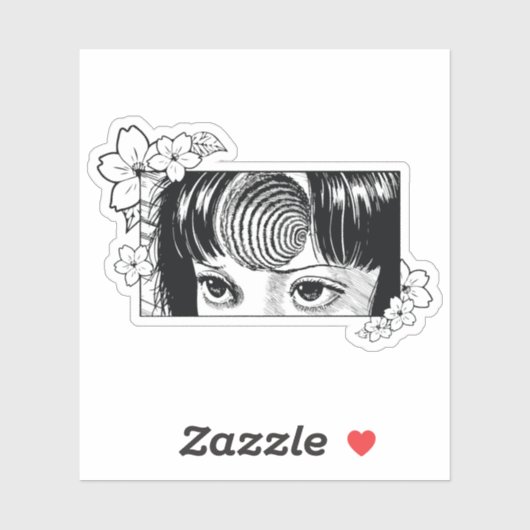 Horror anime girl  シール (シート)