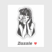 Horror anime girl シール (シート)