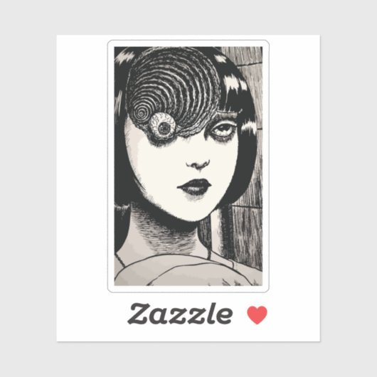 Horror anime girl  シール (シート)